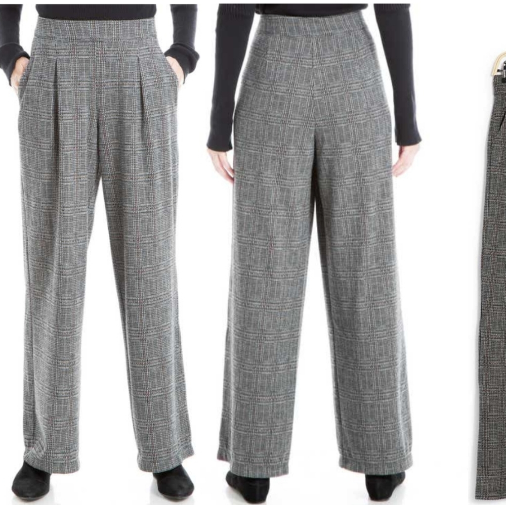 Maxstudio | Wideleg Pleated Double Knit Pants